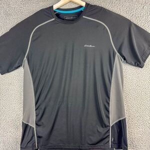 Eddie Bauer Active Shirt Mens XL Black Gray Tee Gym Crossfit Run Outdoor Camping